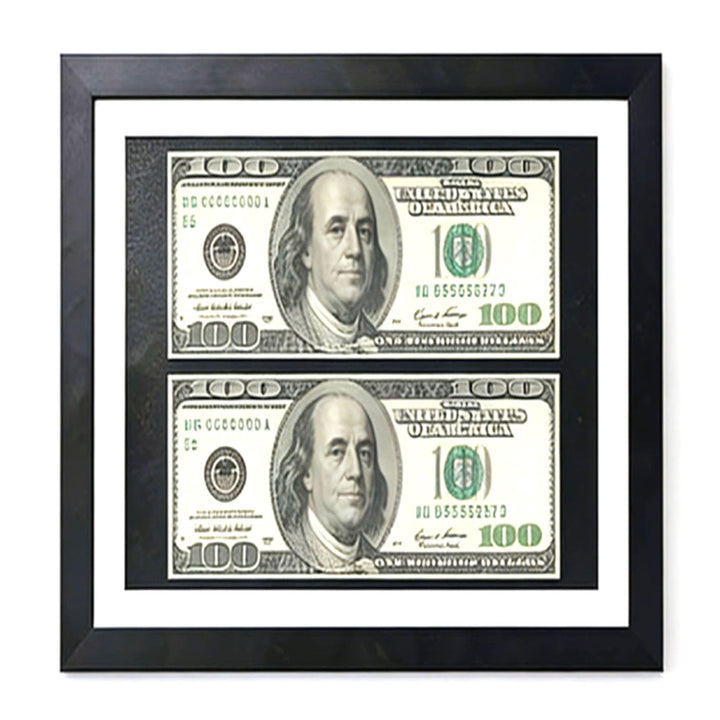 Dollarschein Schein-Display-Rahmen,Rahmen für Wand,HD-Glas,Mit schwarzer Rahmen.