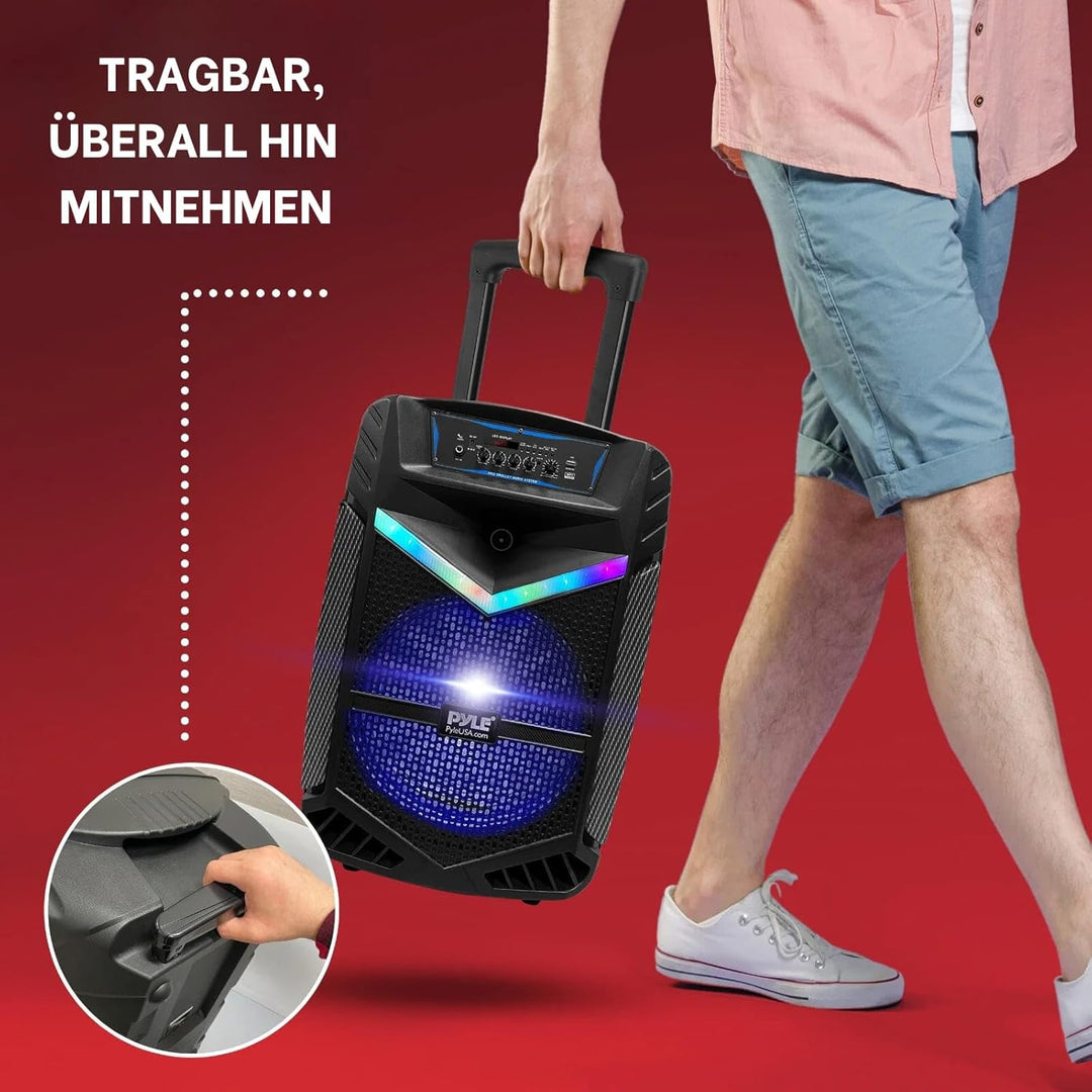 Pyle PA Bluetooth Lautsprecher - Karaoke Maschine mit Karaoke Mikrofon, Musikbox Bluetooth Box, Part