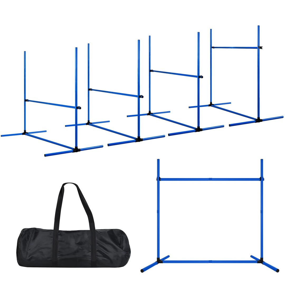 SUBTLETY 4 Stück Hürdenset Einstellbar Slalomstangen mit Tragtasche, Kunststoff Agility Ausrüstung f