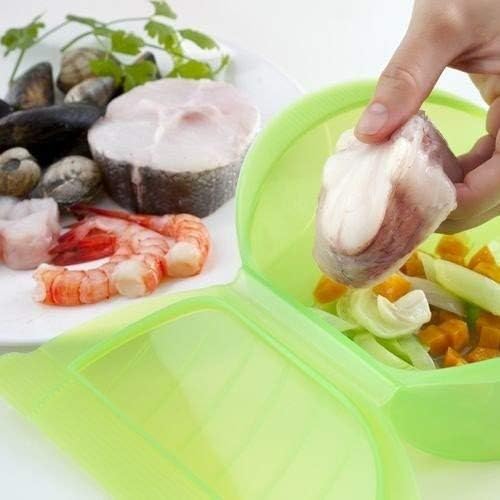 Lékué Ogya Dampfbox, Platin-Silikon, 1–2 Personen, grün, 3406600V09U004 500 ml Grün, 500 ml Grün