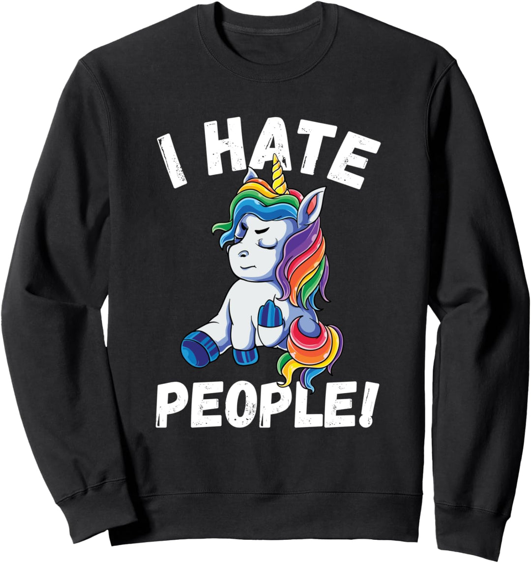 Ich Hasse Menschen Einhorn Sweatshirt