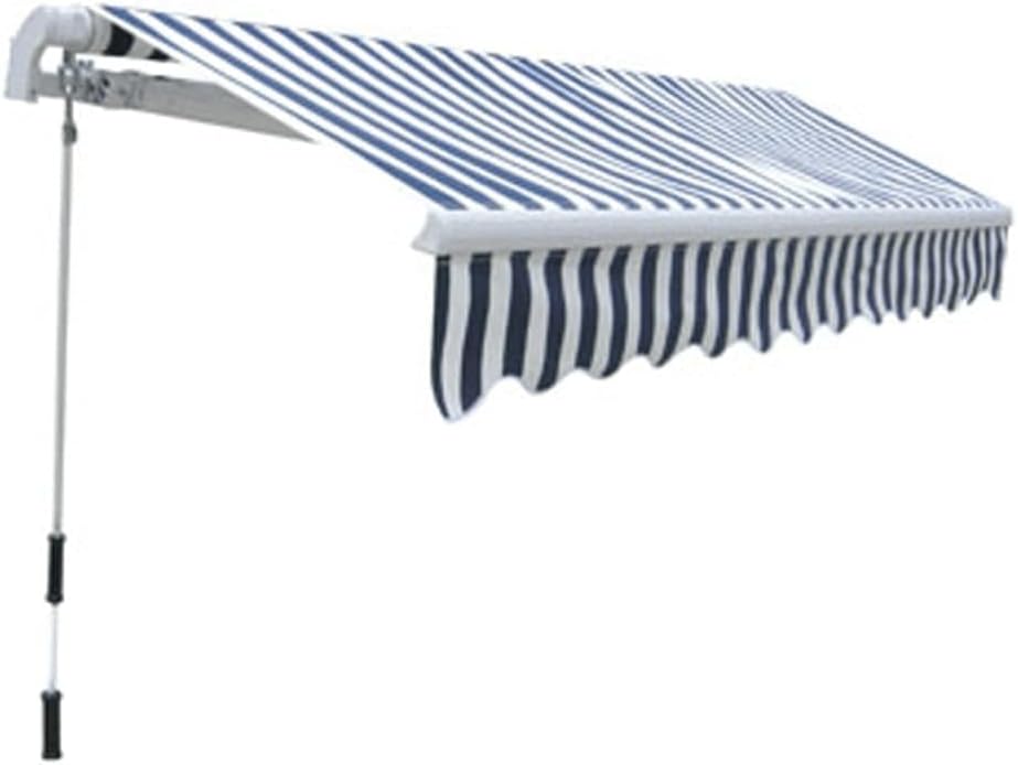 vidaXL Gelenkarmmarkise Alu Handbetrieben 300cm Blau/Weiss Markise Sonnenschutz Blau und Weiss, Blau