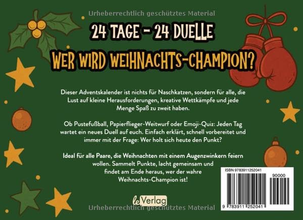 Das Advents-Duell für Paare: 24 Tage - 24 Duelle - Lustiger 1 gegen 1 Adventskalender für Eltern ode