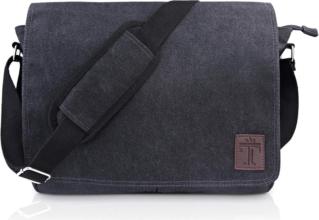 TRAVANDO Laptoptasche 14-16 Zoll Laptop Tasche Herren Umhängetasche Canvas Segeltuch Kuriertasche Me