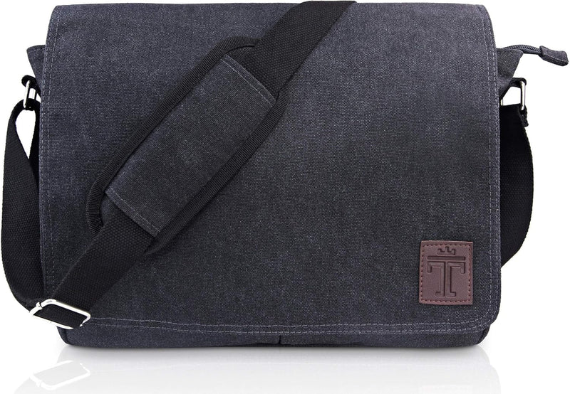 TRAVANDO Laptoptasche 14-16 Zoll Laptop Tasche Herren Umhängetasche Canvas Segeltuch Kuriertasche Me