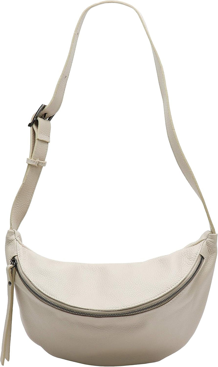 SH Leder echt Leder Damen Unisex Brusttasche für Festival Reise mittelgross Hüfttasche Crossbody Bag