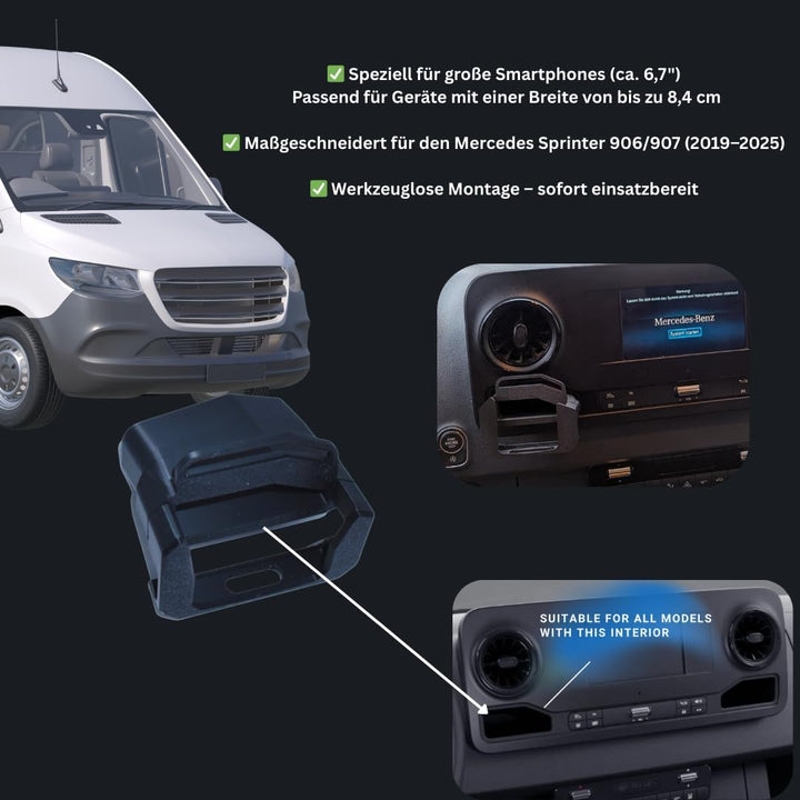 Universal-Handyhalterung für Mercedes Sprinter 906/907 (2019–2024) | ASA-Kunststoff Made in Germany