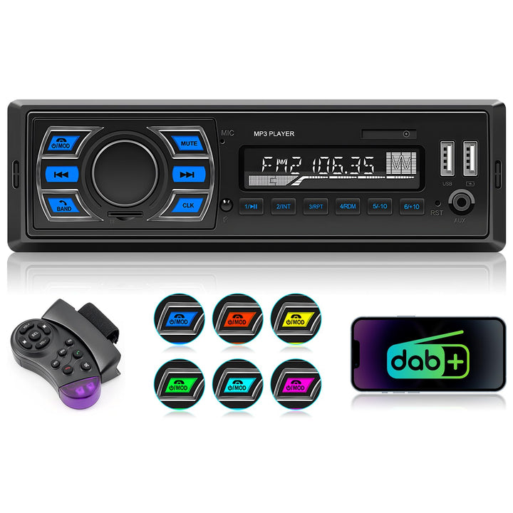 DAB/DAB+ 1Din Autoradio Bluetooth Freisprecheinrichtung, Hikity Auto MP3 Player Unterstützung für da