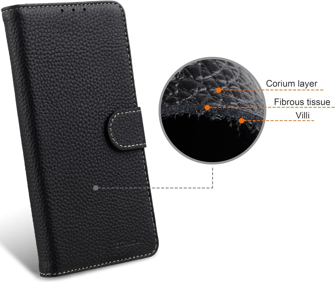 STILGUT Talis kompatibel mit Google Pixel 7 Hülle mit Kartenfach aus Leder, Wallet Case, Lederhülle