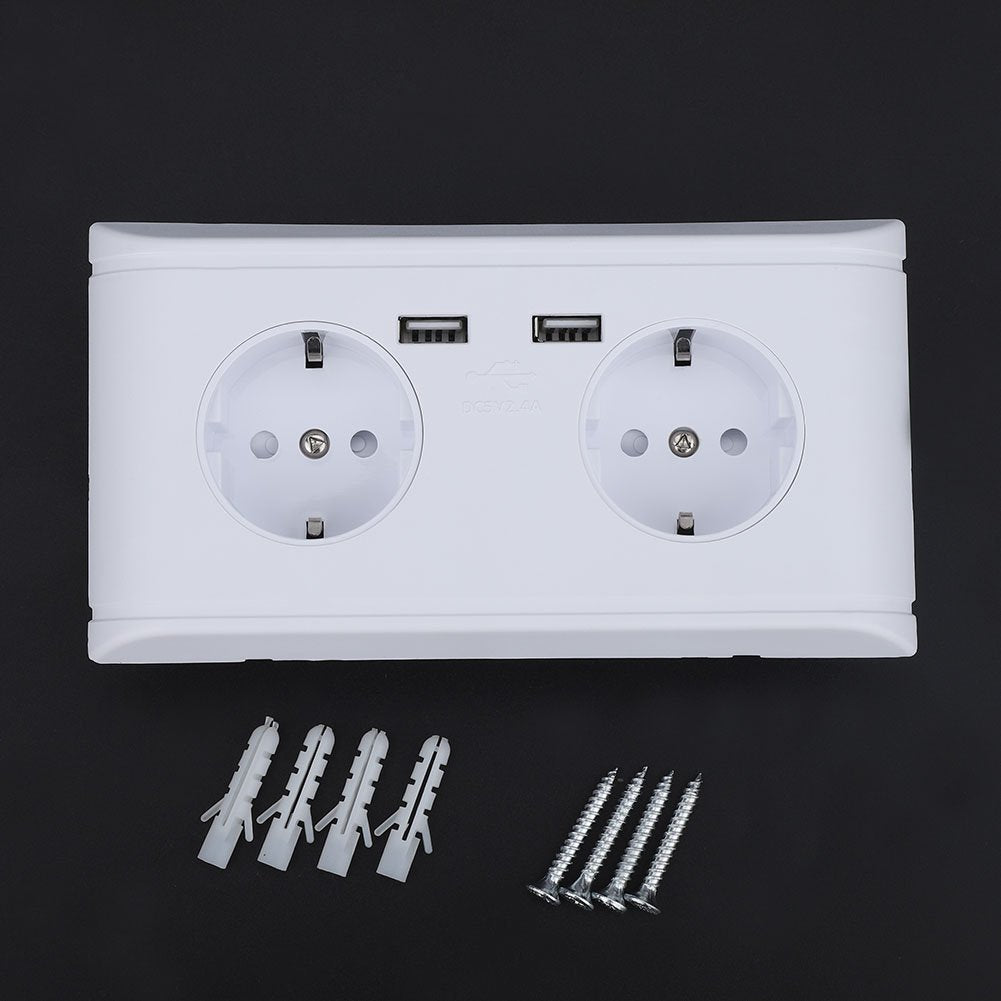 Garosa Steckdose Multifunktion EU Stecker Hochgeschwindigkeits Ladegerät Buchse mit Dual USB Anschlu