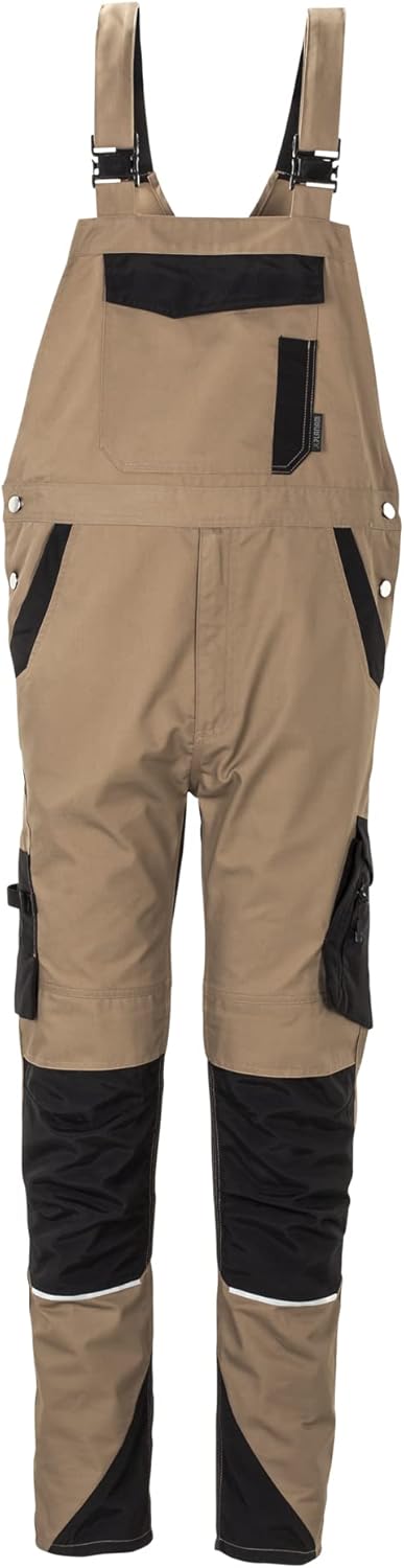 Planam Norit Herren Latzhose in vielen Farben und Allen Grössen 58 sand/schwarz, 58 sand/schwarz
