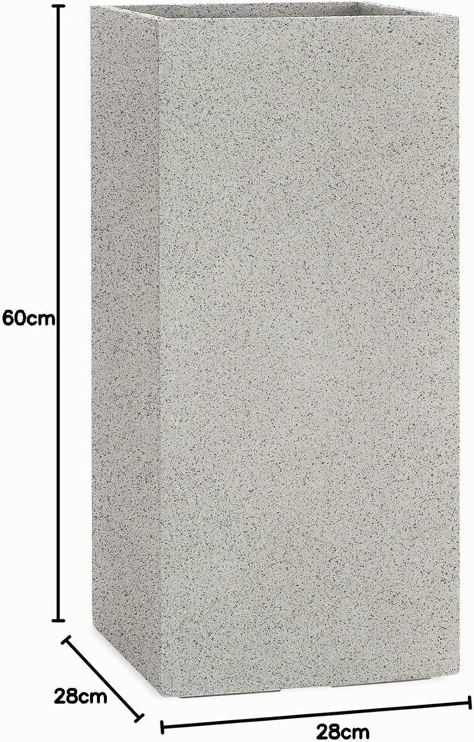 Pflanzwerk® Pflanzkübel Tower Granit Grau 60x28x28cm *Frostbeständiger Blumenkübel* *UV-Schutz* *Qua