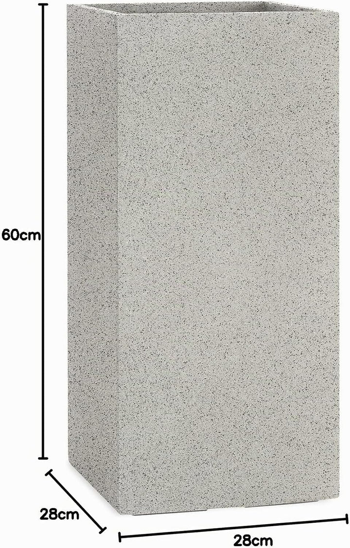 Pflanzwerk® Pflanzkübel Tower Granit Grau 60x28x28cm *Frostbeständiger Blumenkübel* *UV-Schutz* *Qua