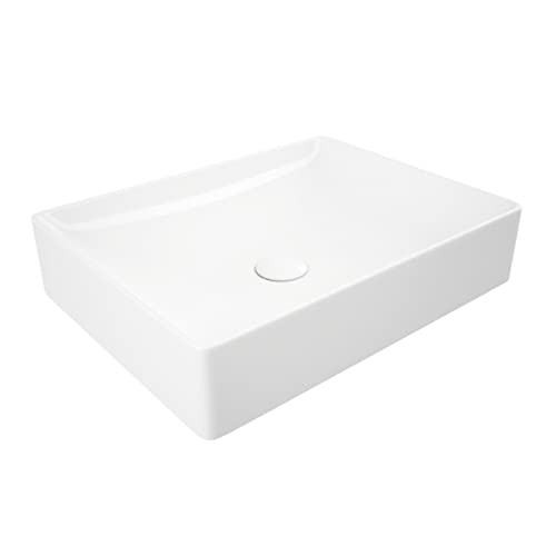 Kerabad Design Waschbecken, Aufsatzwaschbecken eckig, schmaler Rand, 50 cm