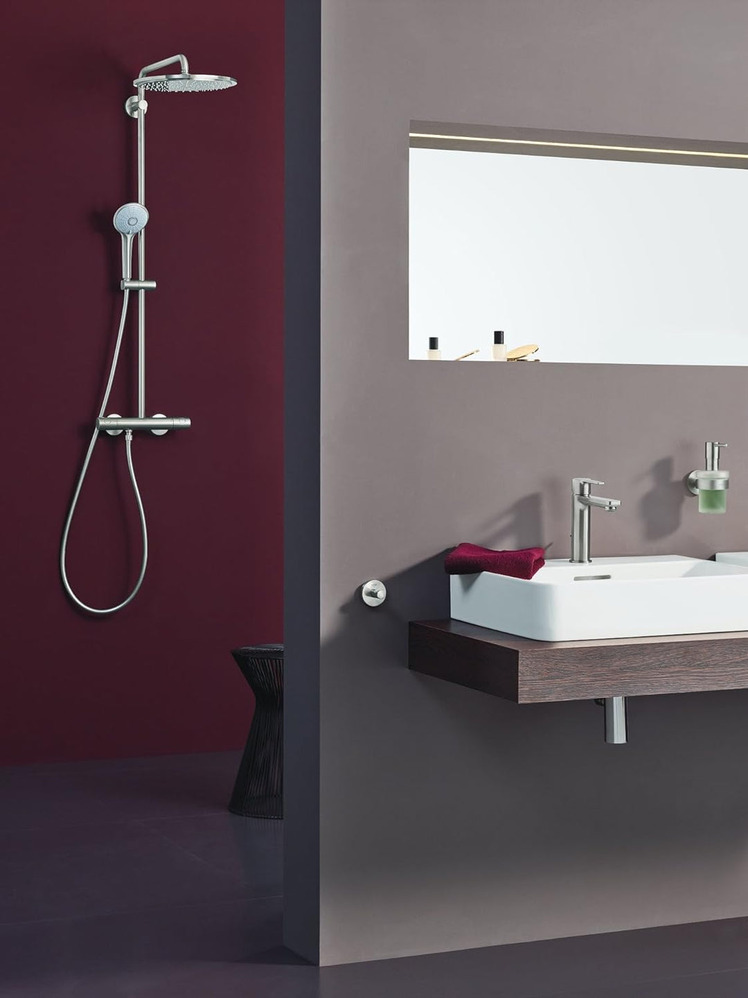 GROHE Euphoria 310 - Duschsystem inkl. Thermostatbatterie (Wandmontage, langlebige Oberfläche, Antik