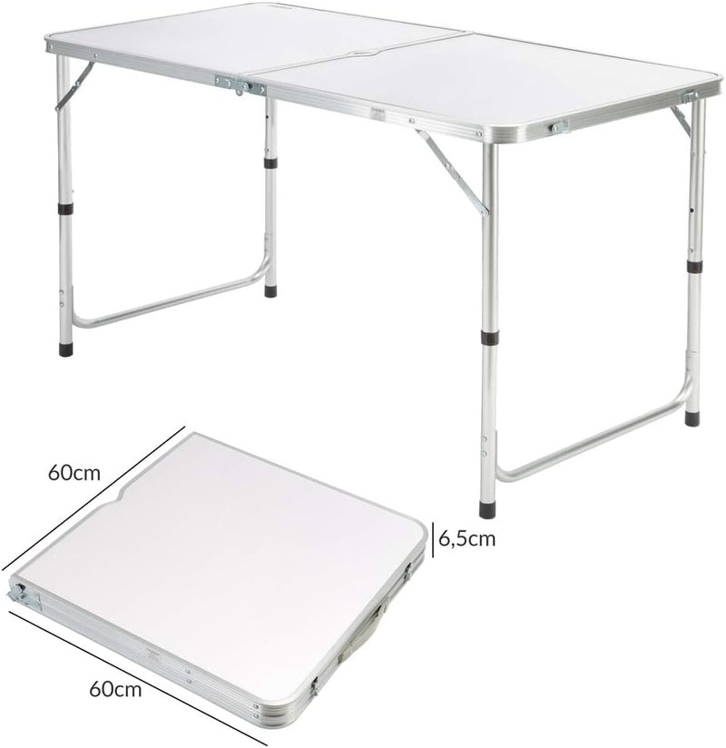 CASARIA® Klapptisch Wetterfest Höhenverstellbar Campingtisch mit Stühlen Gartentisch Falttisch 120x6