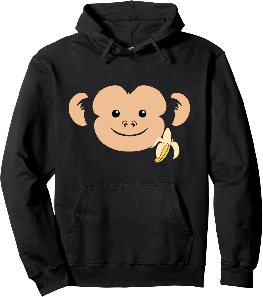 Monkey Face Costume Easy Halloween Costume Gift Funny Affe Pullover Hoodie