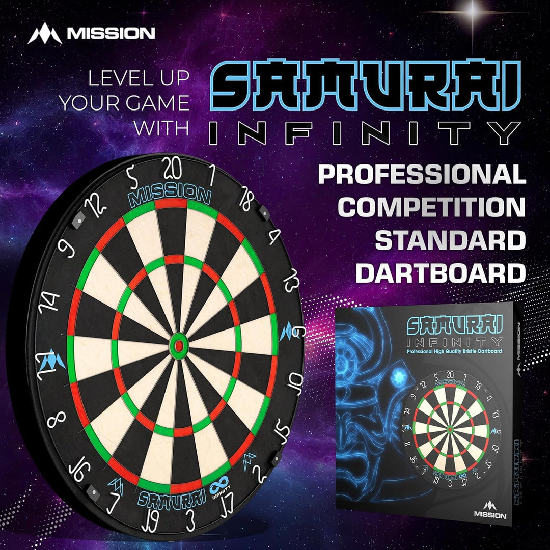 Mission Darts Samurai Infinity | Professional Competition Standard Dartboard with Ultra Thin Knife L