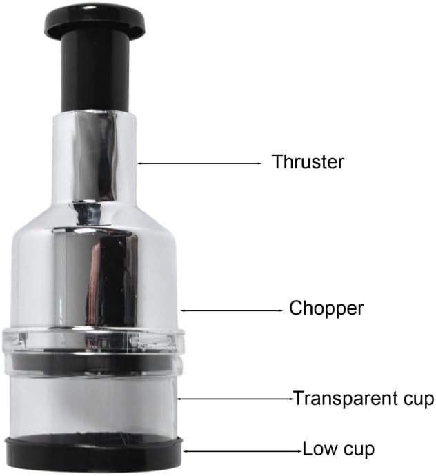 Mini-Zerkleinerer, Edelstahl-Zwiebelpresse-Zerkleinerer Manueller Lebensmittelmixer Babynahrungszube
