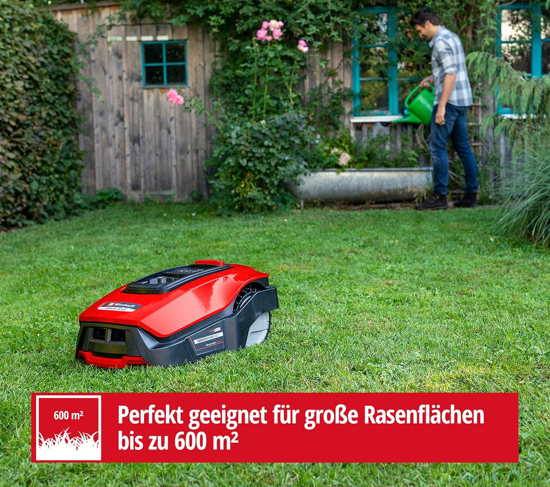 Einhell Mähroboter FREELEXO 600 BT (für bis zu 600 m², Multizonenmäher, Bluetooth App, inkl. 2,5 Ah