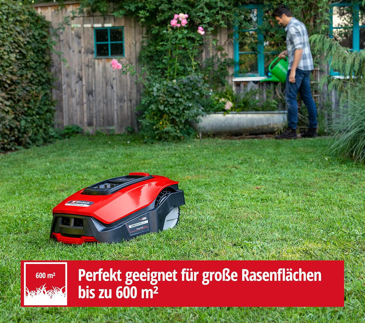 Einhell Mähroboter FREELEXO 600 BT (für bis zu 600 m², Multizonenmäher, Bluetooth App, inkl. 2,5 Ah
