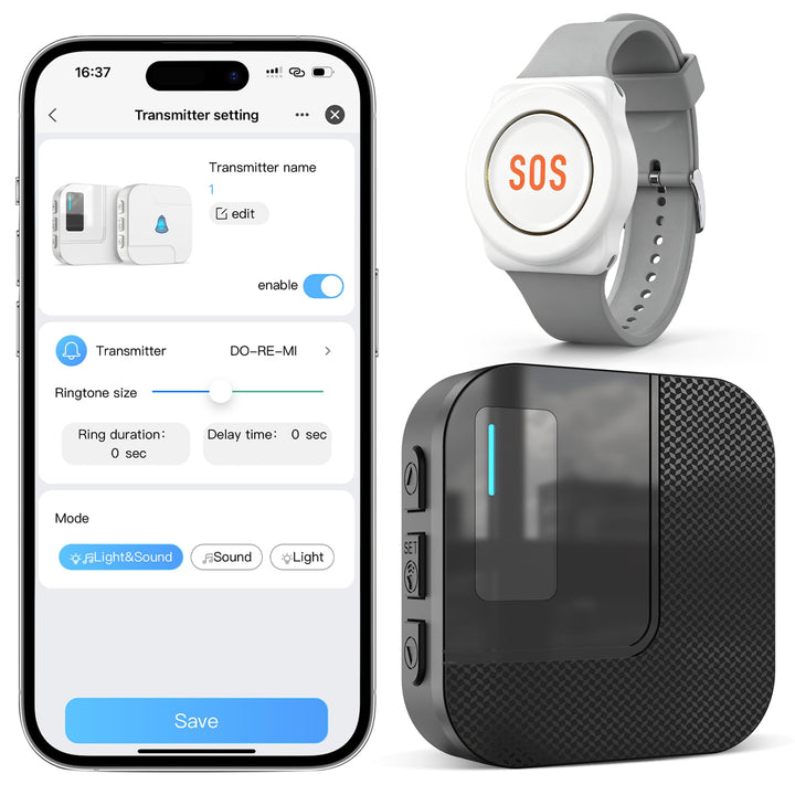 DAYTECH Notrufknopf für Senioren auf Handy, WiFi Tuya Smart Senioren Notfallknopf Alert System, Haus