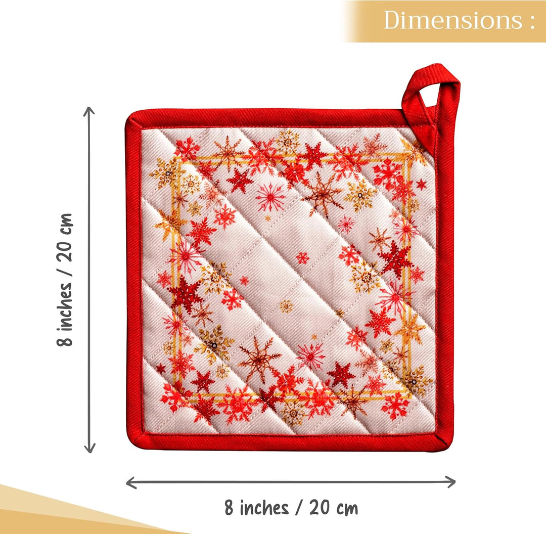 Maison d' Hermine Topflappen, 100% Baumwolle, 2er-Set (20cm x 20cm) Hotpads, hitzebeständig, mit Sch