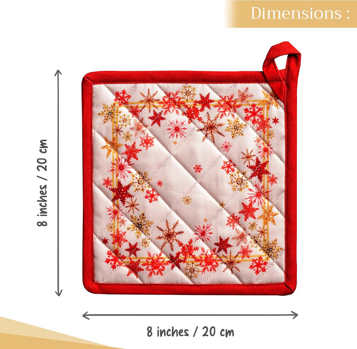 Maison d' Hermine Topflappen, 100% Baumwolle, 2er-Set (20cm x 20cm) Hotpads, hitzebeständig, mit Sch