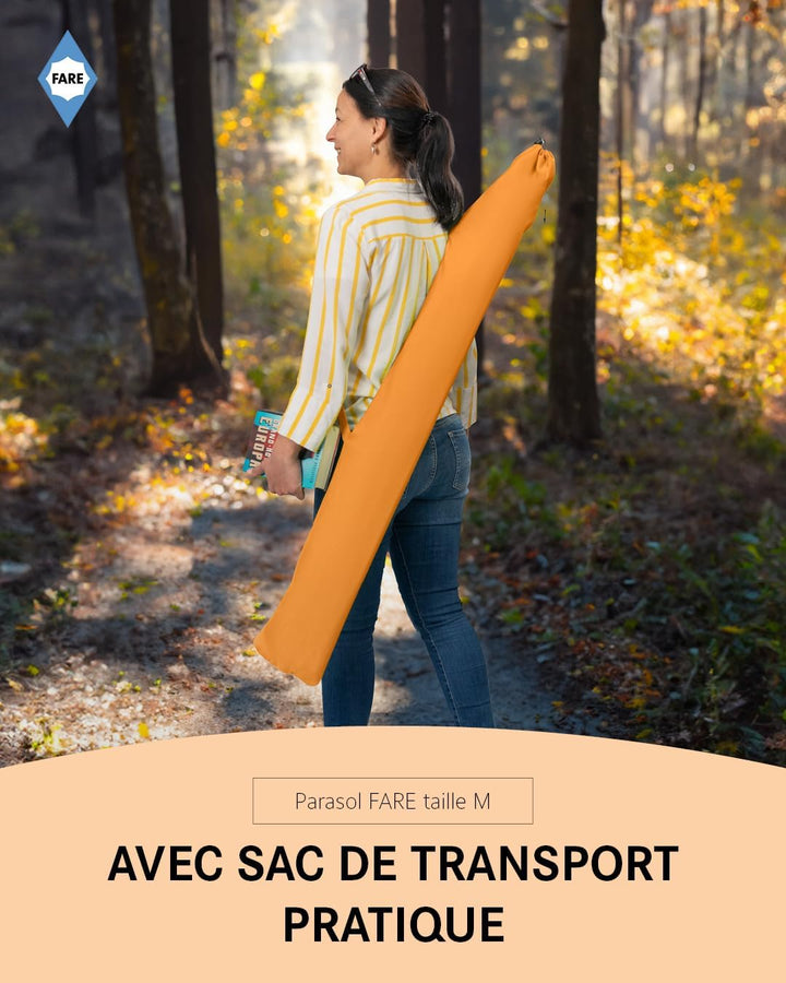 FARE Sonnenschirm Gr. M mit Volant - 180 cm Durchmesser - UV-Schutz 50+ für Balkon Garten Terrasse S