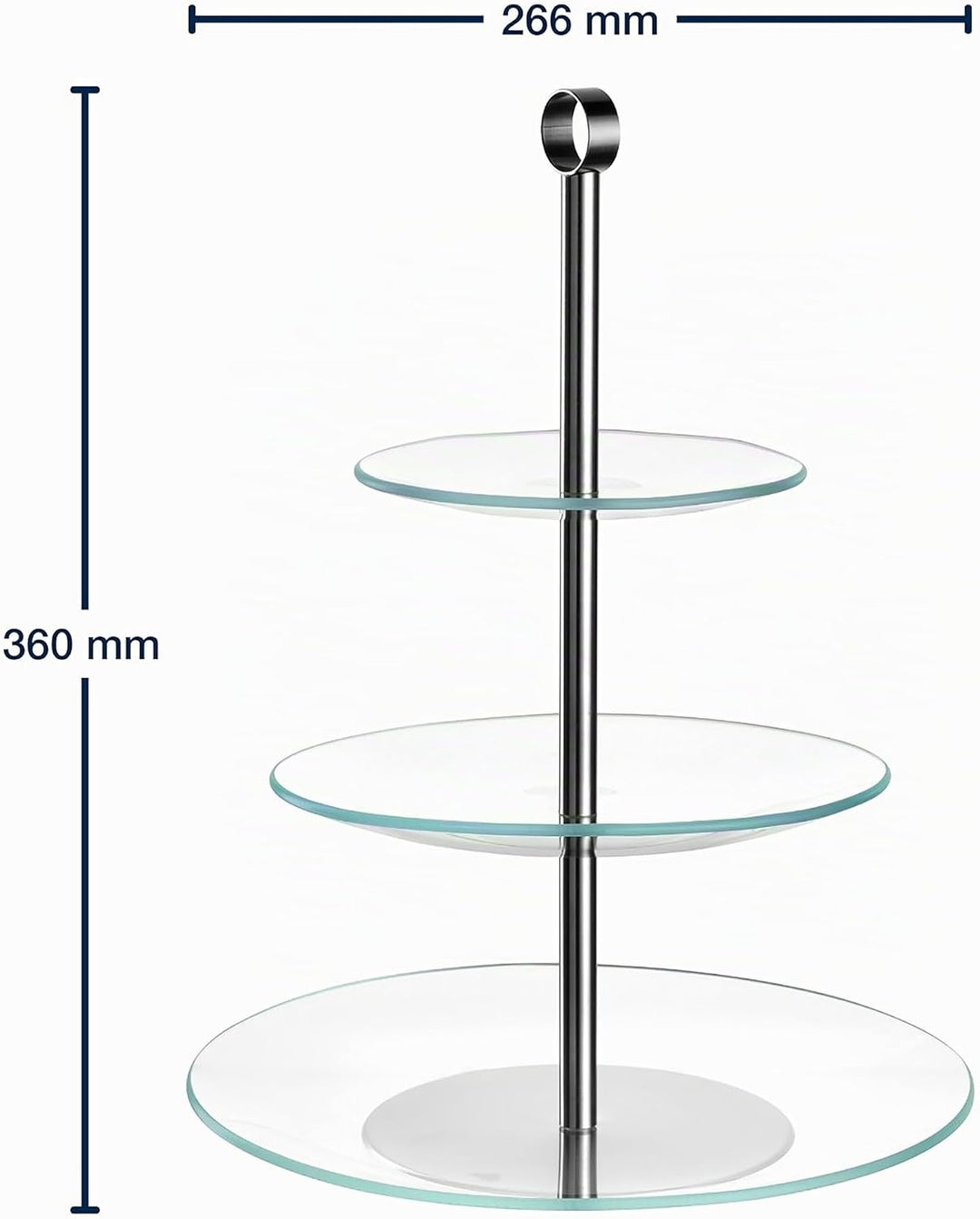 LEONARDO HOME CENA Etagere • 1 Stück • Moderne Glasetagere • für Kuchen und Häppchen • elegante Etag