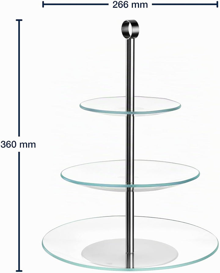 LEONARDO HOME CENA Etagere • 1 Stück • Moderne Glasetagere • für Kuchen und Häppchen • elegante Etag