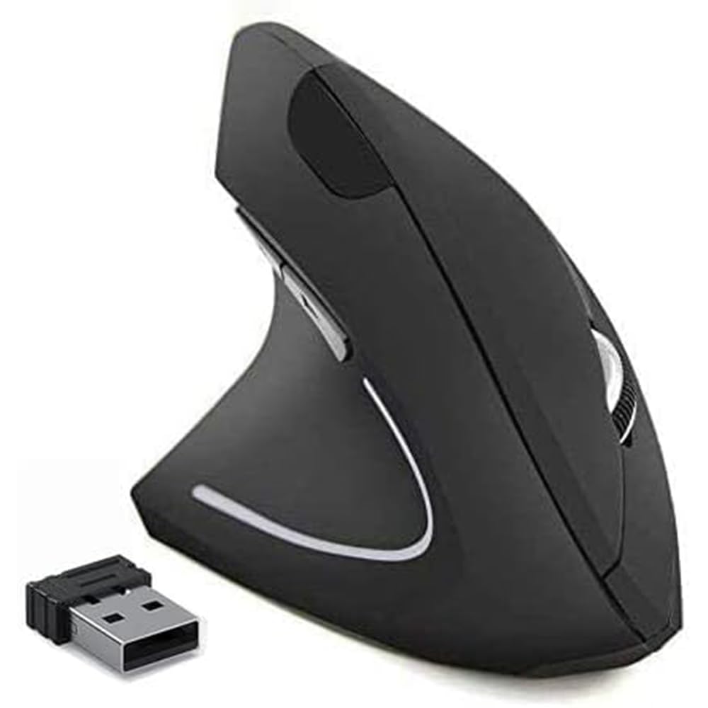 Ergonomische Funkmaus für Linkshänder, Vertikale Kabellose Maus DPI 800/1200/1600 Einstellbar mit US