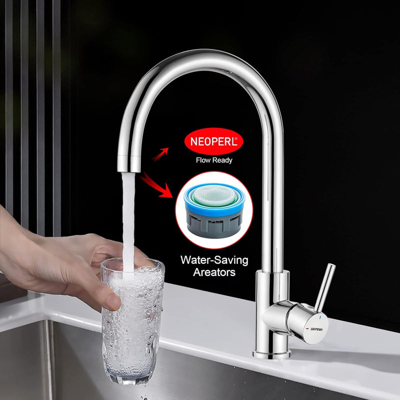 GRIFEMA GRIFERÍA DE COCINA-G4001 | Küchenarmatur - Wasserhahn Küche mit Hoher Auslauf(246mm), 360° S