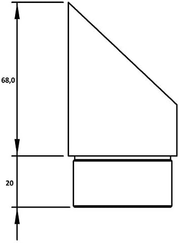 Endstück 45° abgeschrägt, zum Stecken und Kleben, für Rohr 48,3 x 2,0mm