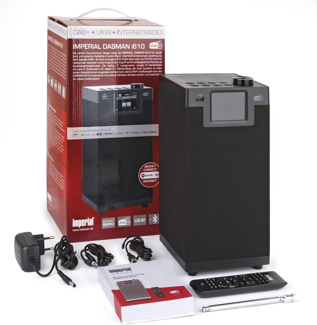 IMPERIAL DABMAN i610 Internet-/DAB+ Radio (Spotify, 2.1 Sound, Bluetooth/UKW, WLAN, USB), Farbe:schw