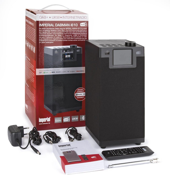 IMPERIAL DABMAN i610 Internet-/DAB+ Radio (Spotify, 2.1 Sound, Bluetooth/UKW, WLAN, USB), Farbe:schw
