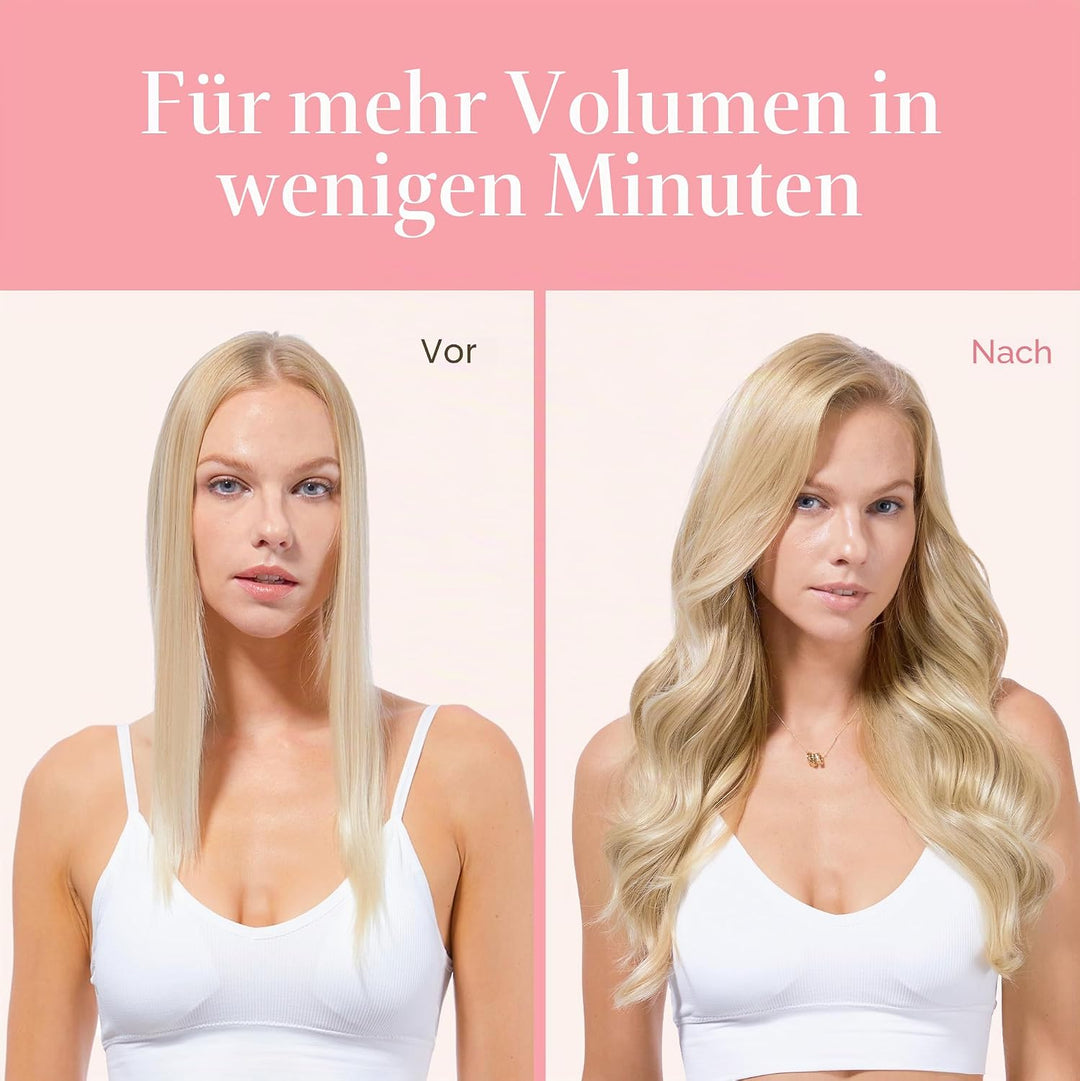 GOO GOO Clip in Extensions Echthaar, Echthaar Extensions Clip, 35cm 120g 7pcs, Extensions Echthaar,