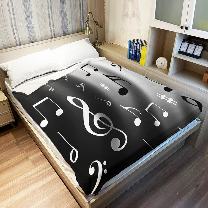 YISUMEI Decke 75x100 cm Kuscheldecken Sanft Flanell Weich Fleecedecke Bettüberwurf Grafiken Musik No