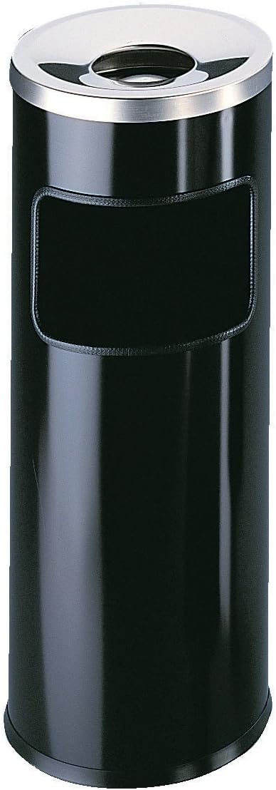 Durable Papierkorb Safe mit Ascher und Flammenlöschkopf, rund, schwarz, 333201, schwarz