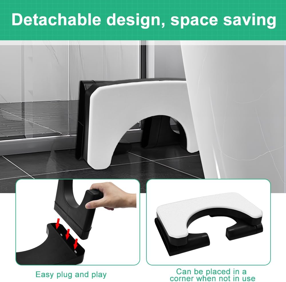 Toilettenhocker Klappbar WC Hocker für Erwachsene&Kinder Abnehmbarer Klo Hocker mit 200kg Tragkraft