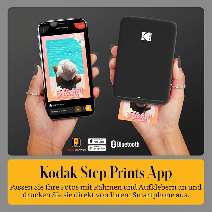 KODAK Step Instant-Fotodrucker mit Bluetooth/NFC, Zink Technologie &amp; KODAK App für iOS &amp; Android (Sc
