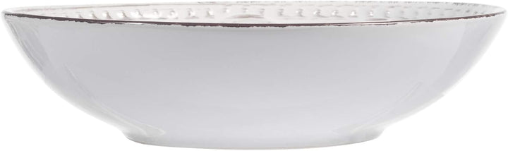 H&H 825736 Courtyard Set 6 Suppenteller, Stoneware, Weiss, 20 cm