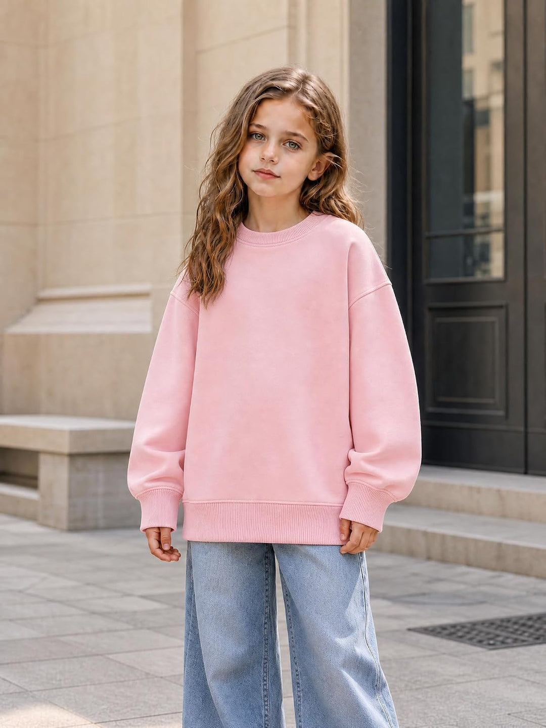 TUANMOZI Sweatshirts Mädchen Jungen Casual Pullover Classic Baumwolle Hoodie Rundhalsausschnitt Lang