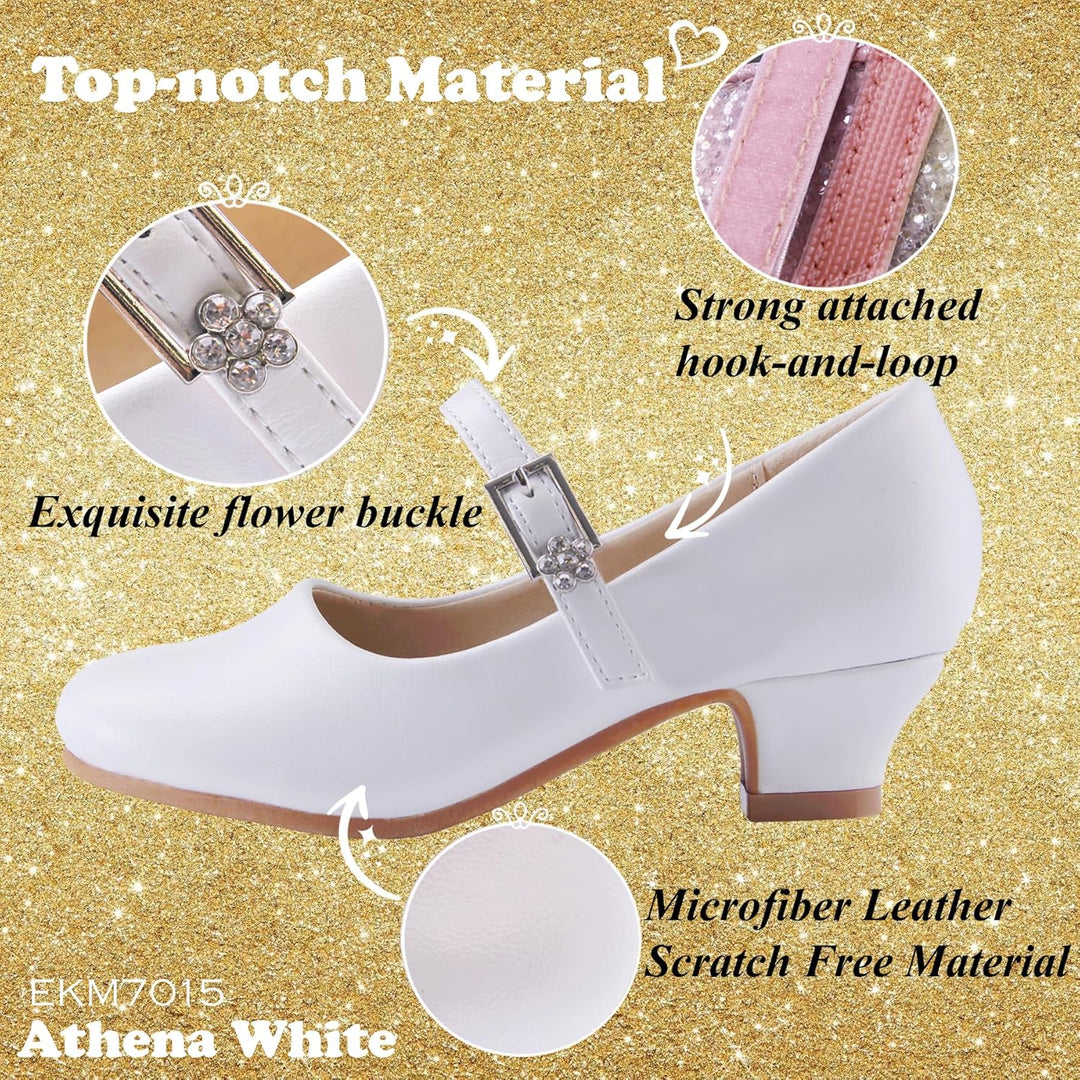 EIGHT KM - Mädchen High Heel Kleid Schuhe - Mary Jane Prinzessin Hochzeit Pumps - Funkelnder Glitzer