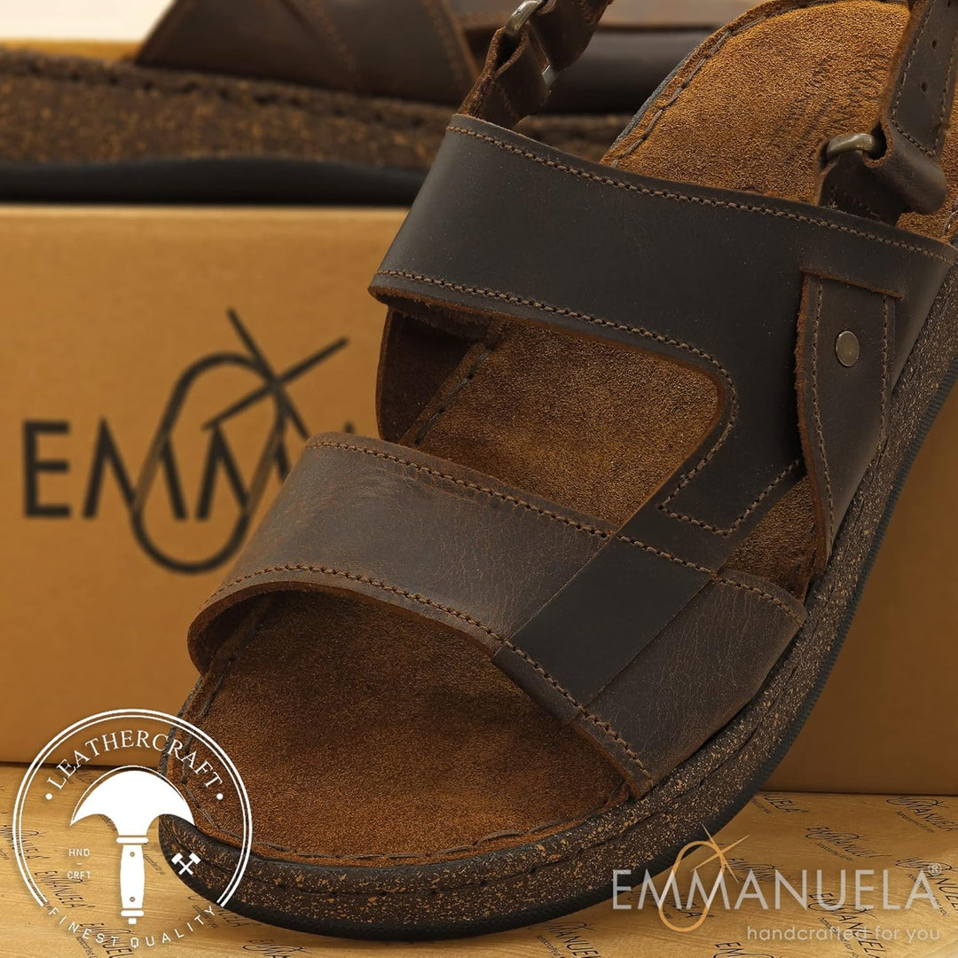 Emmanuela Antike griechische Leder Sandalen für Herren, handgefertigte Herren Sandalen mit offenen Z