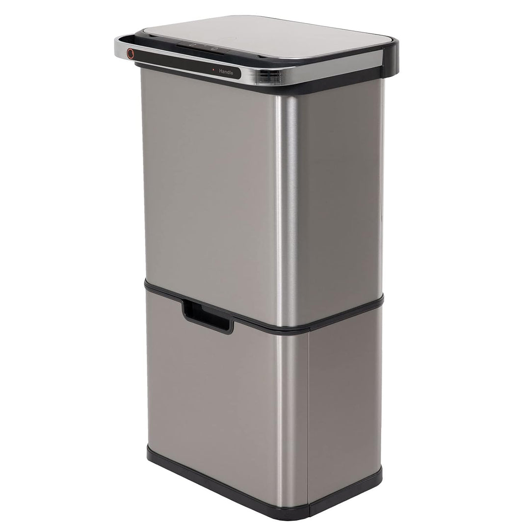 SVITA Sensor-Mülleimer 60L Aktivkohle- und Selbstreinigungs-Funktion Edelstahl Silber, Silber