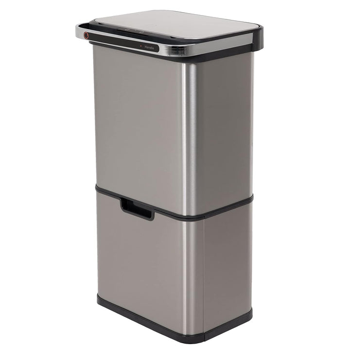 SVITA Sensor-Mülleimer 60L Aktivkohle- und Selbstreinigungs-Funktion Edelstahl Silber, Silber