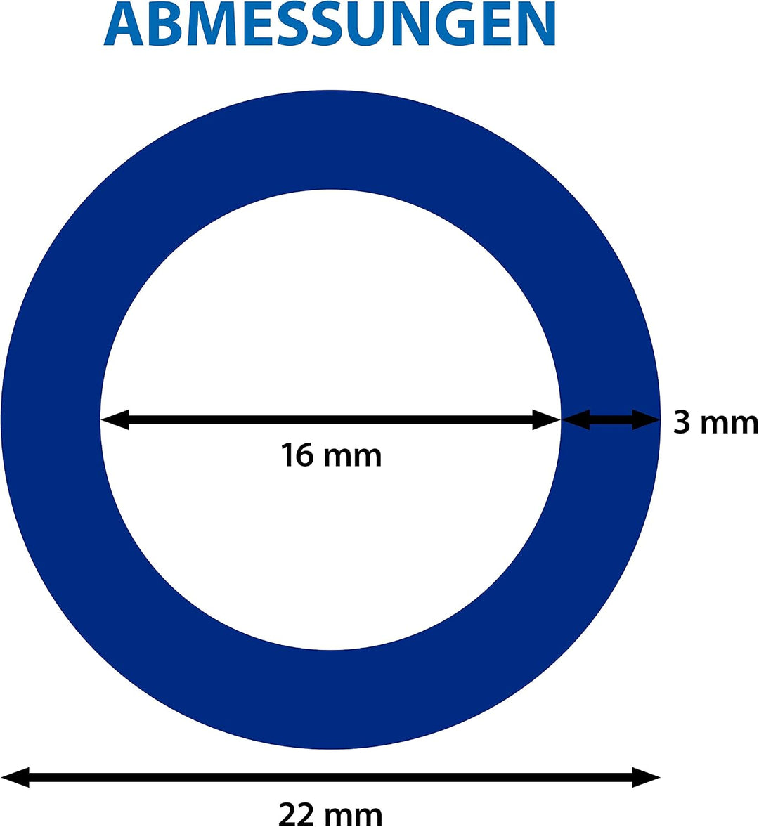 ARKA PVC-Schlauch - 16/22 mm, 3 m, Blau - Flexibler und widerstandsfähiger Schlauch für Wasser- und