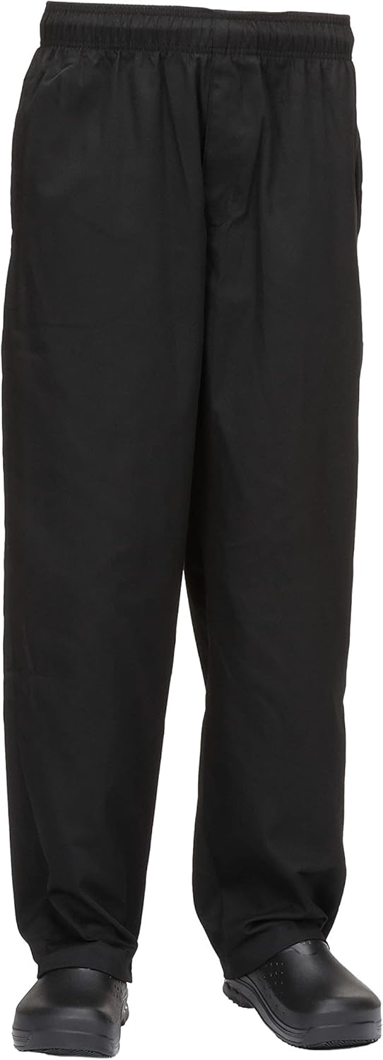 Chef Works Herren Essential Baggy Reissverschluss Kochhose XS Schwarz, XS Schwarz