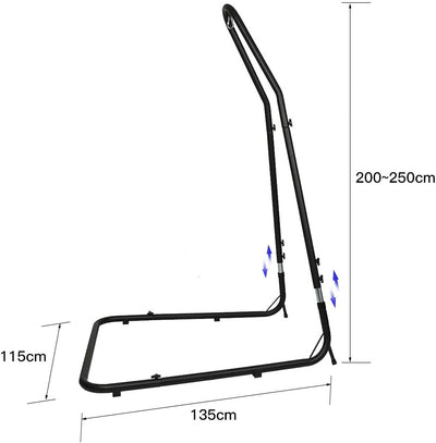 Hängestuhl, aus Metall, Hängesessel auf Fuss, Hängematte für den Innenbereich, Höhe verstellbar (200